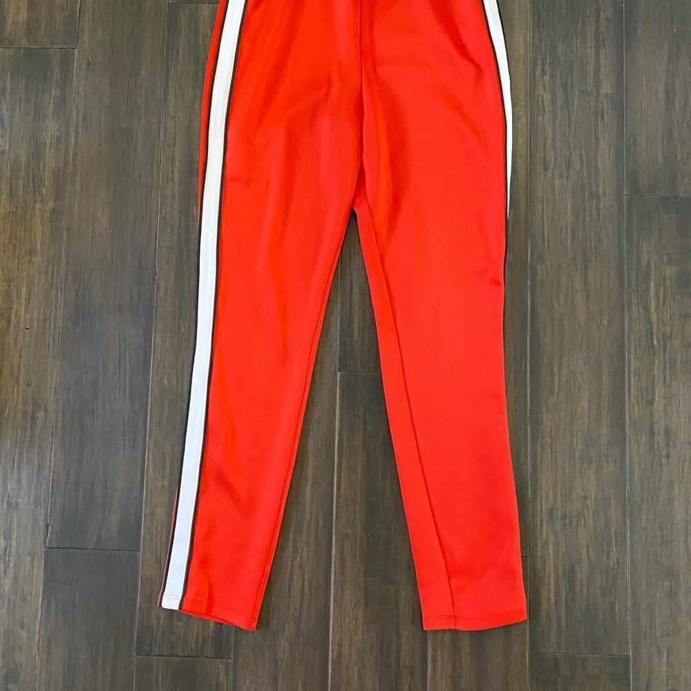 LOVERS + FRIENDS RED STRAIGHT LEG TRACK PANTS POLYESTER BLEND SIZE M